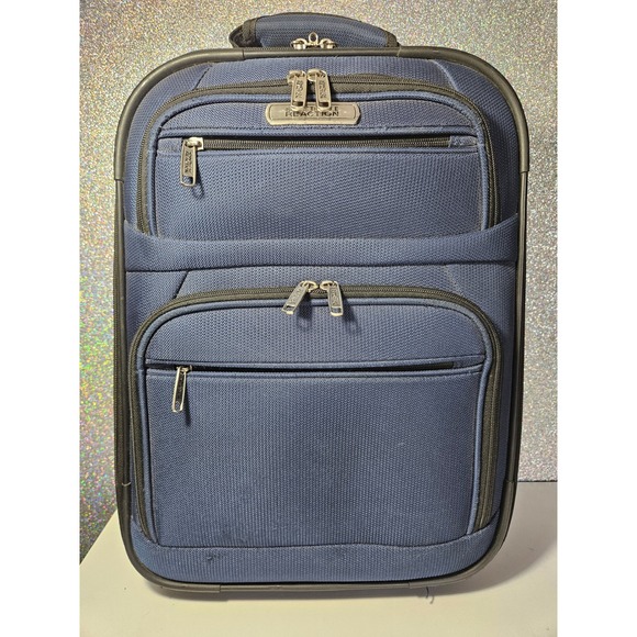 Kenneth Cole Reaction Other - Kenneth Cole Reaction Blue Soft Rolling Carry On Suitcase Luggage RUGGED Vintage